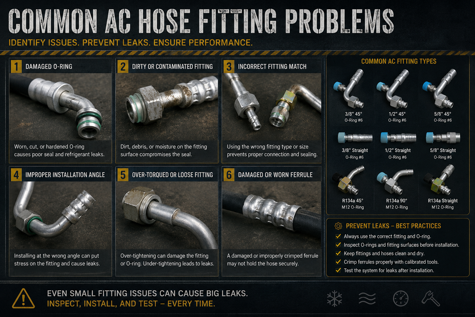 Common AC hose fitting problems